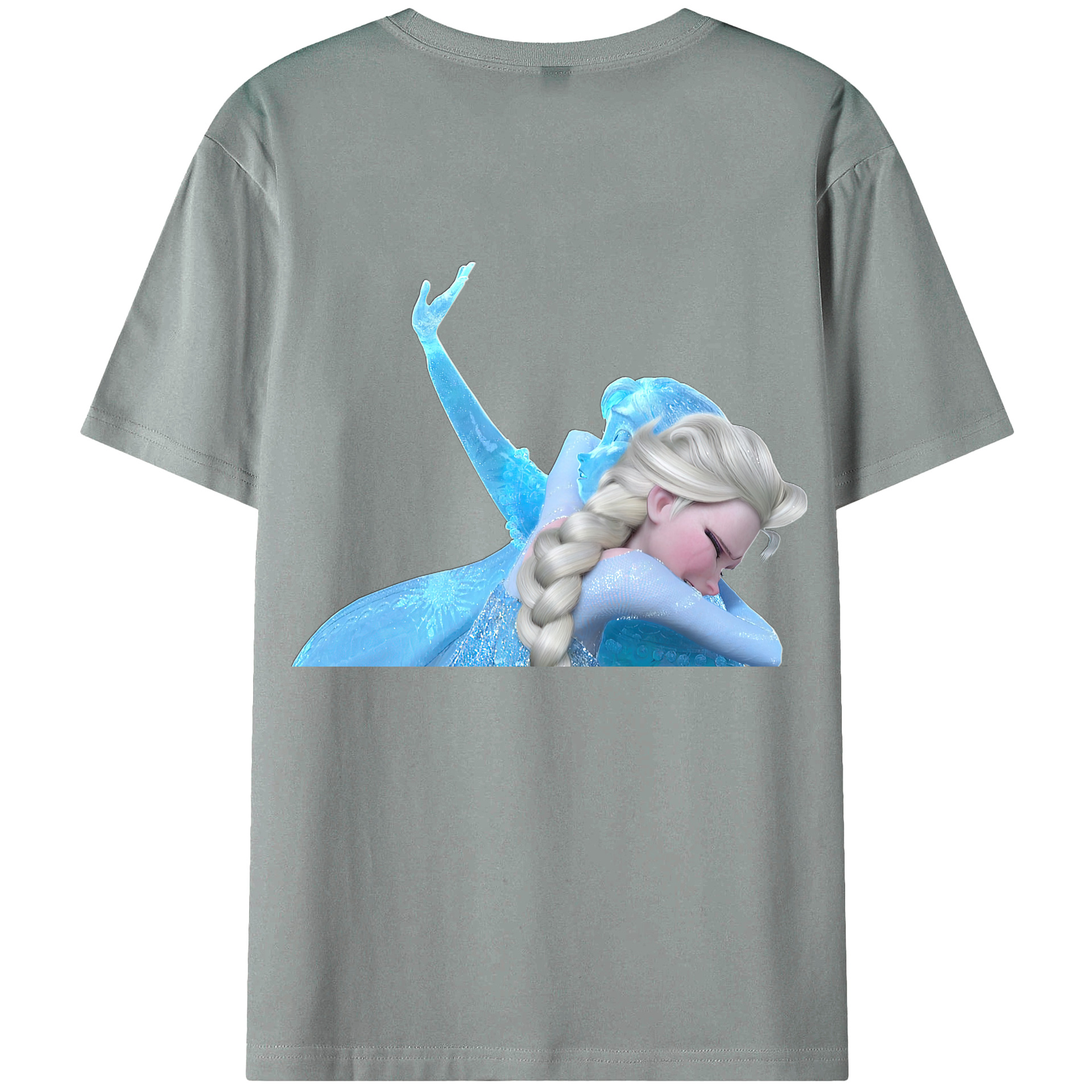 （画像用） アナと雪の女王 アンナ エルサ Frozen Anna Elsa 綿100％ メンズ半袖Tシャツ（バックプリント） 通気性